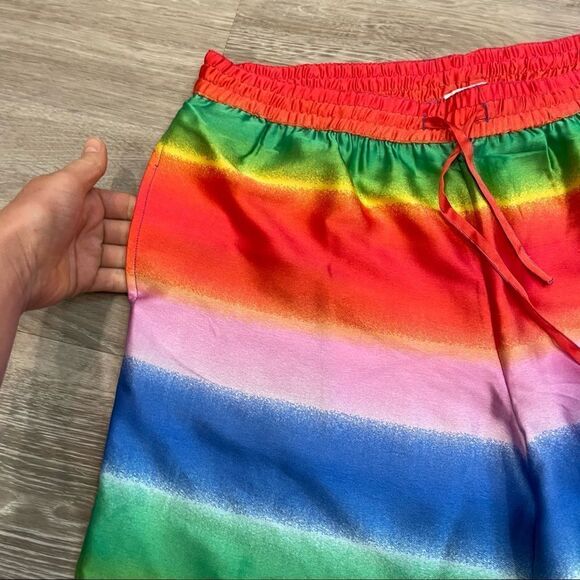 Bp. Be Proud By Bp Gender Inclusive Satin Shorts In Red Multi Rainbow Ombre - Picture 3 of 9